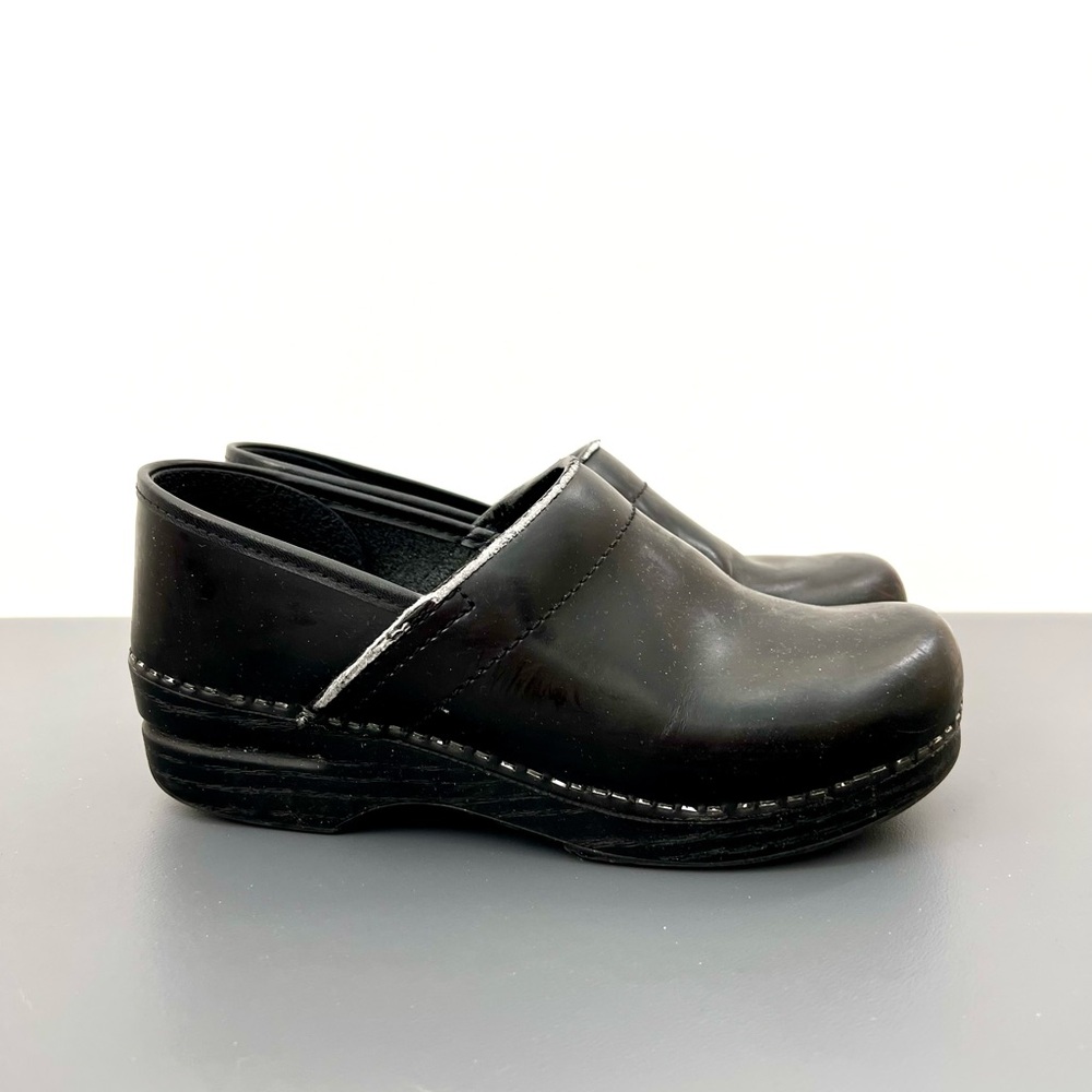 Dansko Black Leather Clogs